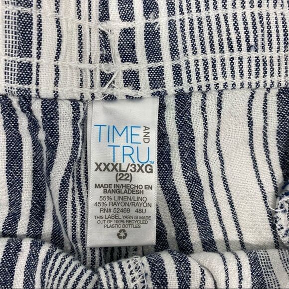 Time and Tru Striped linen shorts sz 22 - Picture 5 of 5